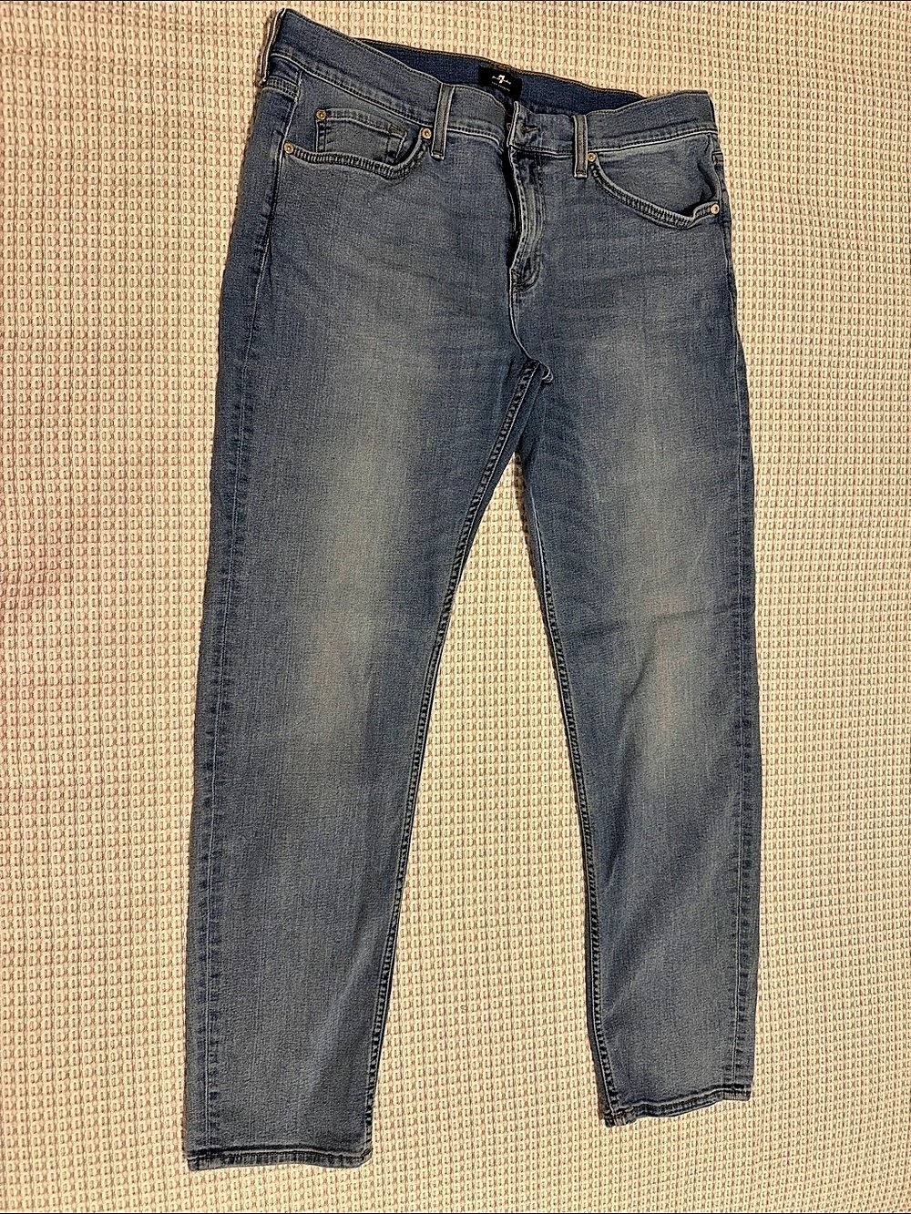7 For All Mankind Straight Jeans in Blue Waist 36